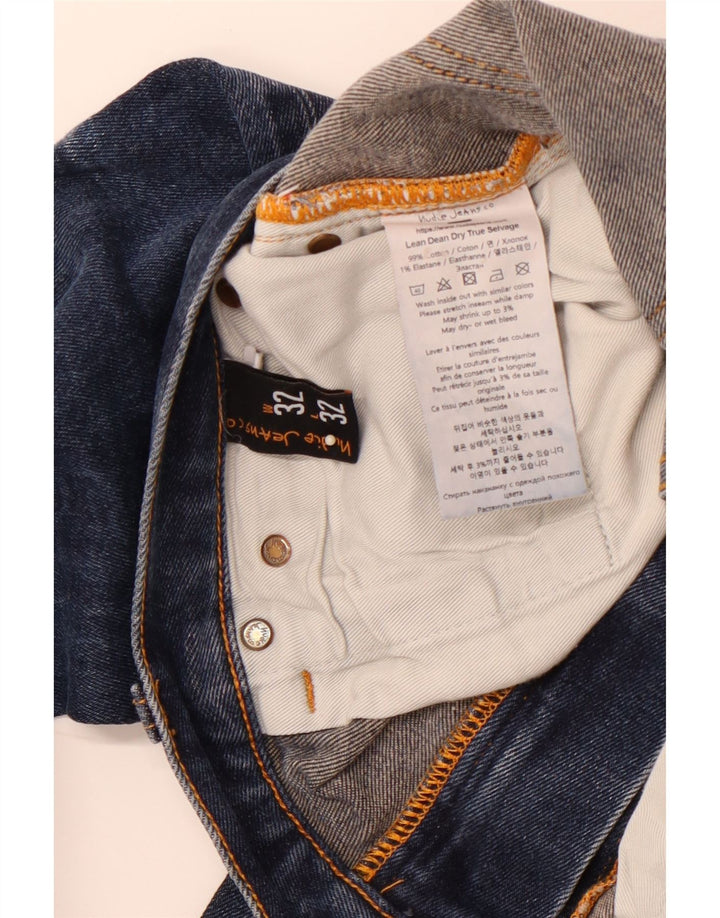 NUDIE JEANS Męskie jeansy obcisłe W32 L32 Niebieskie bawełniane