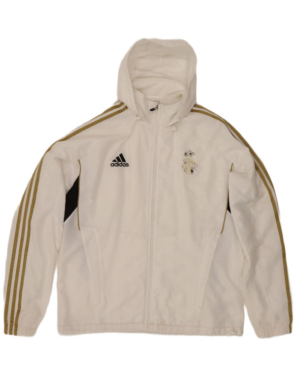 Adidas Męska bluza dresowa z kapturem Real Madryt UK 40/42 Średnia Biała
