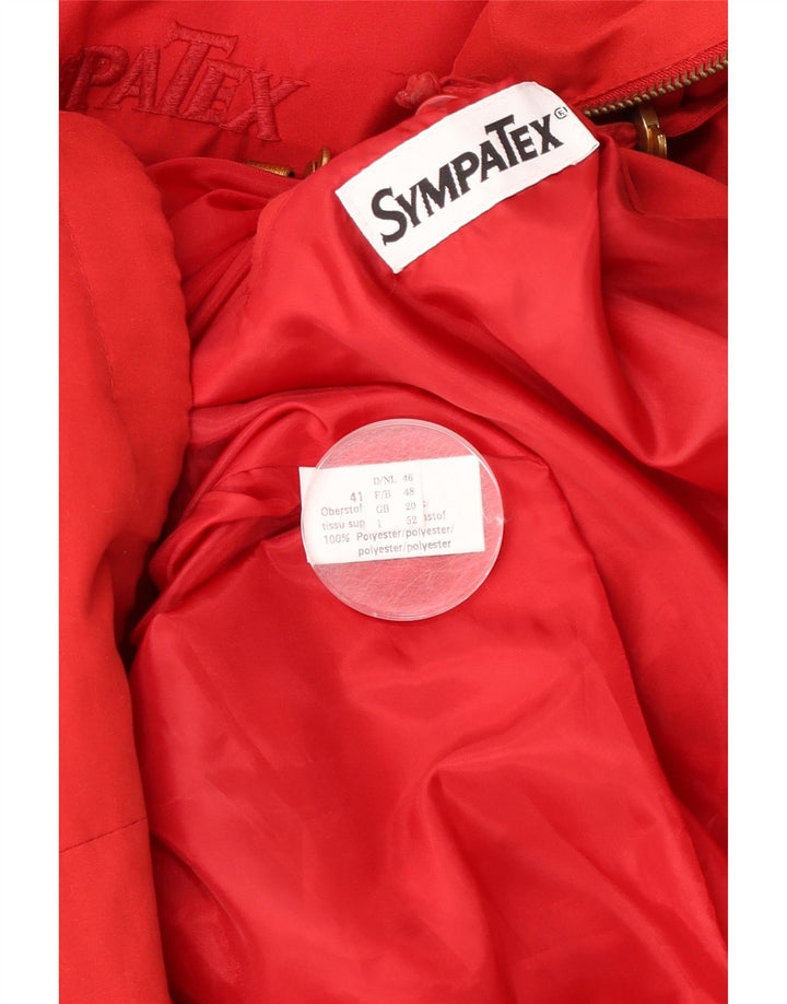 Damski płaszcz wiatrówkowy z kapturem, oversize'owym Sympatex UK 20 2XL Czerwony poliester
