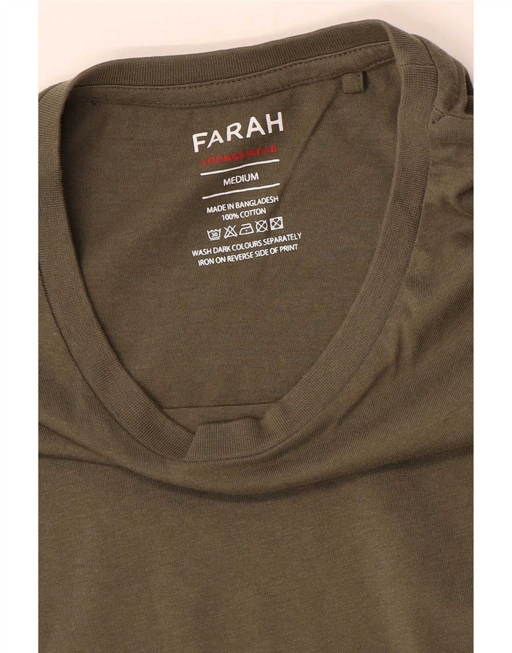 T-shirt męski Farah, bawełniany, średni khaki
