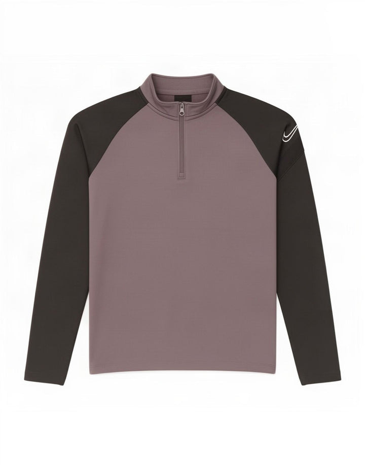 Chłopięcy dres Nike Dri Fit z pulowerem na 12-13 lat, duży, szary, z blokami kolorów