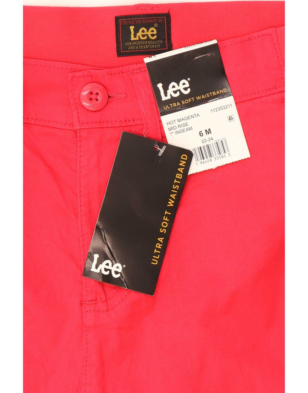 Damskie spodenki Chino Lee US 6 Medium W30 Czerwone bawełniane