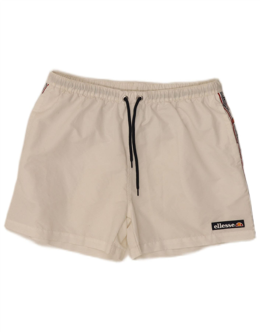 ELLESSE Mens Graphic Swimming Shorts Large  White Colourblock Polyester