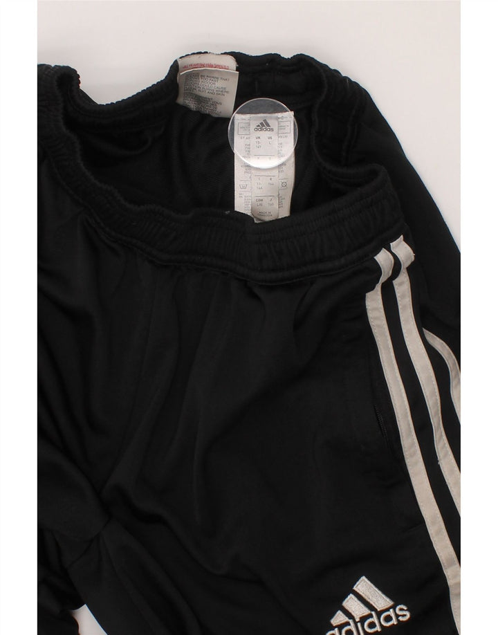 ADIDAS Boys Tracksuit Trousers Joggers 13-14 Years Black Polyester Vintage Adidas and Second-Hand Adidas from Messina Hembry 
