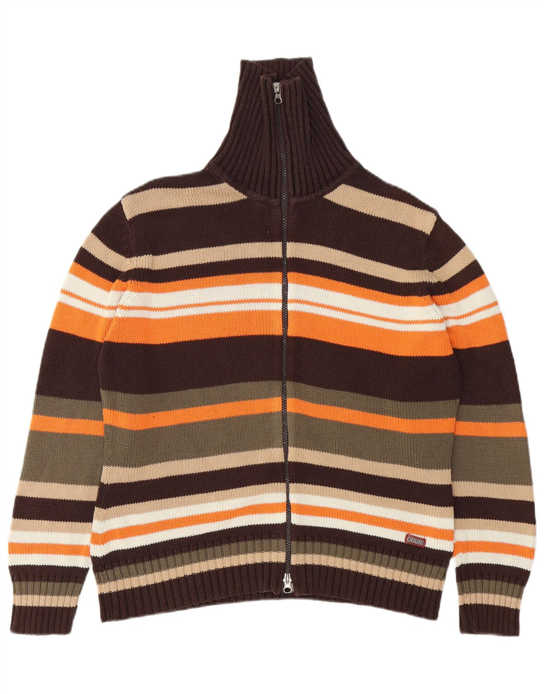 Sweter damski VINTAGE UK 14/16 w duże, wielokolorowe paski