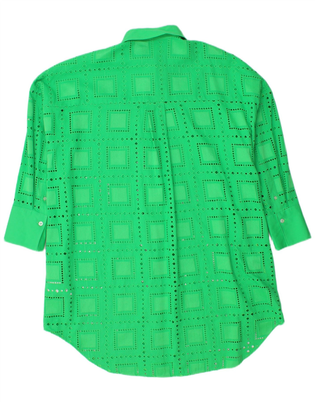 Damska sukienka koszulowa oversize MSGM IT 40 Średnio zielona, geometryczna bawełna
