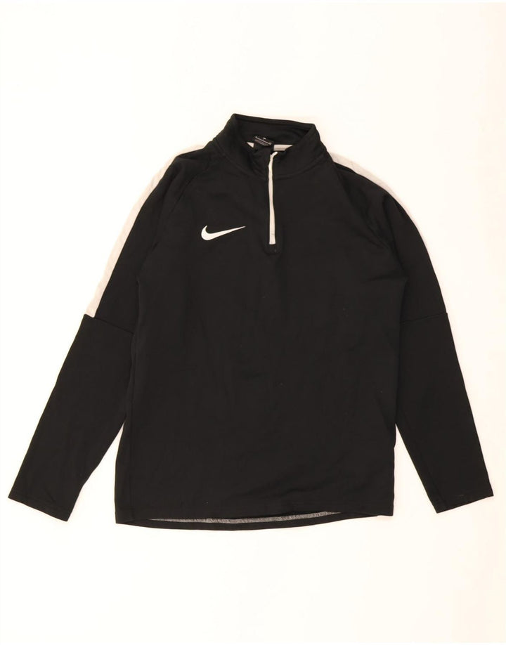 Męska bluza dresowa Nike Dri Fit z zamkiem błyskawicznym, mała, czarna, z blokami kolorów