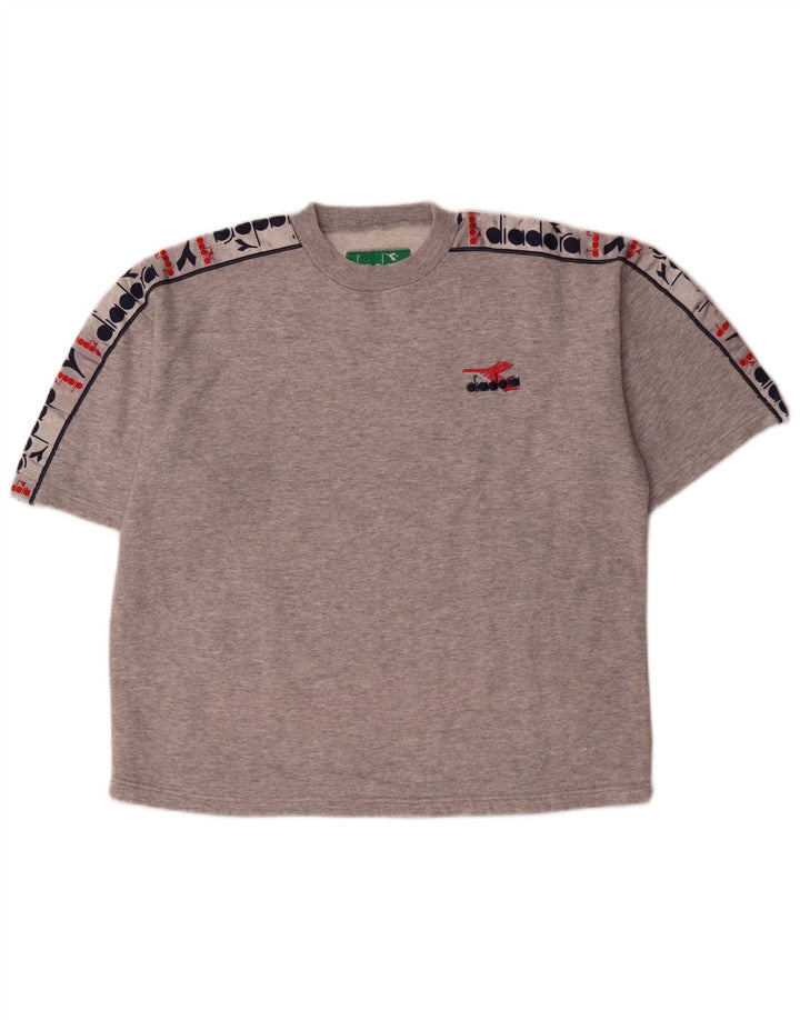 Męski T-shirt z grafiką Diadora, średni szary