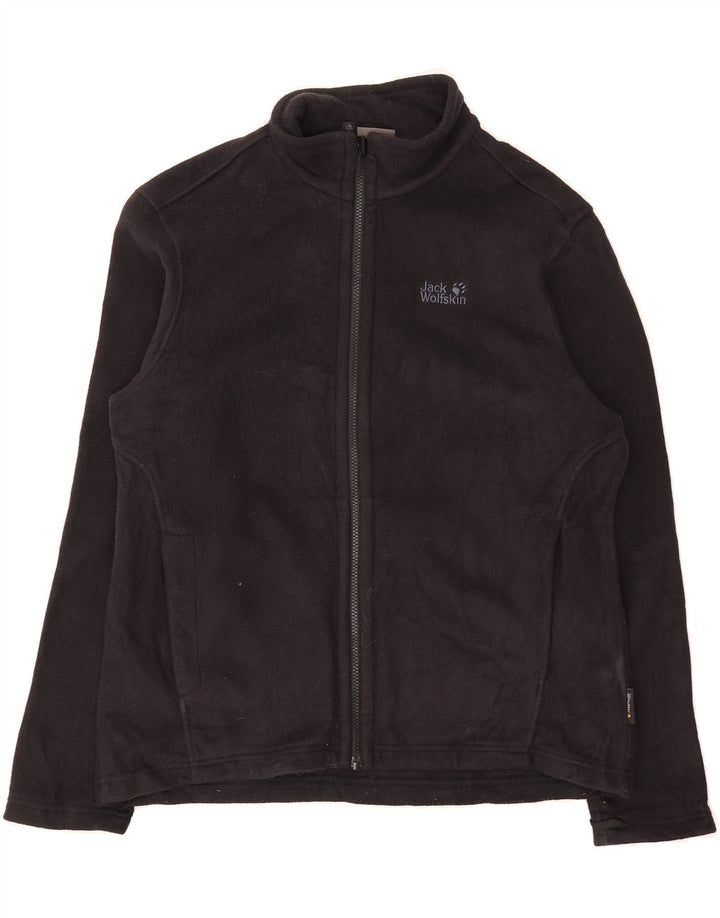 JACK WOLFSKIN Mens Fleece Jacket UK 40/42 Large Black Polyester Vintage Jack Wolfskin and Second-Hand Jack Wolfskin from Messina Hembry 