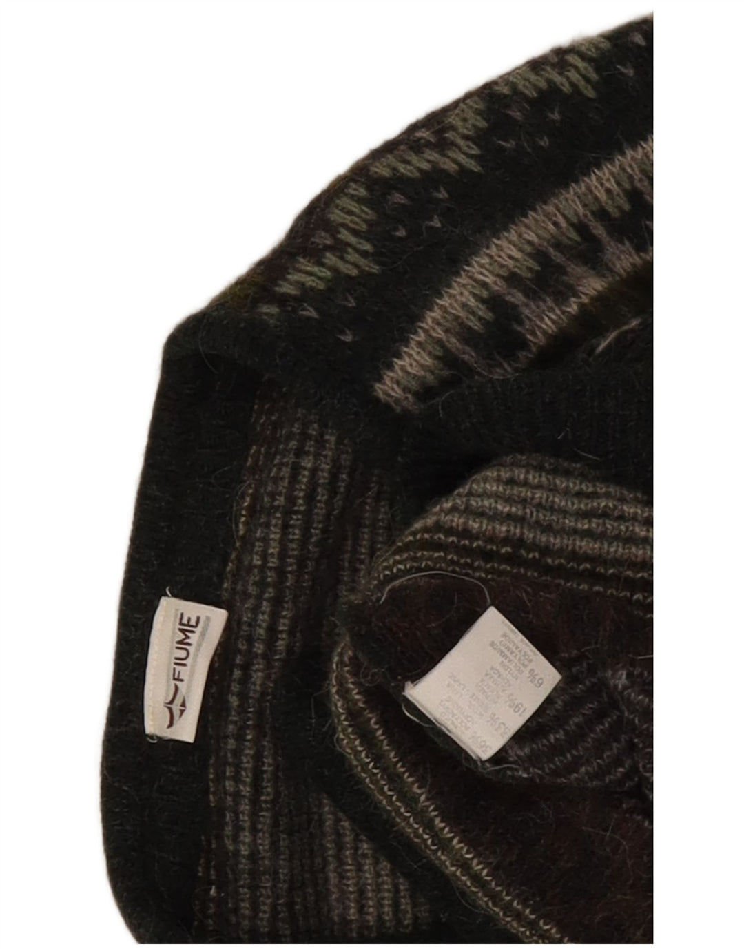 Męski sweter rozpinany Fiume, duży, szary, akryl Fair Isle
