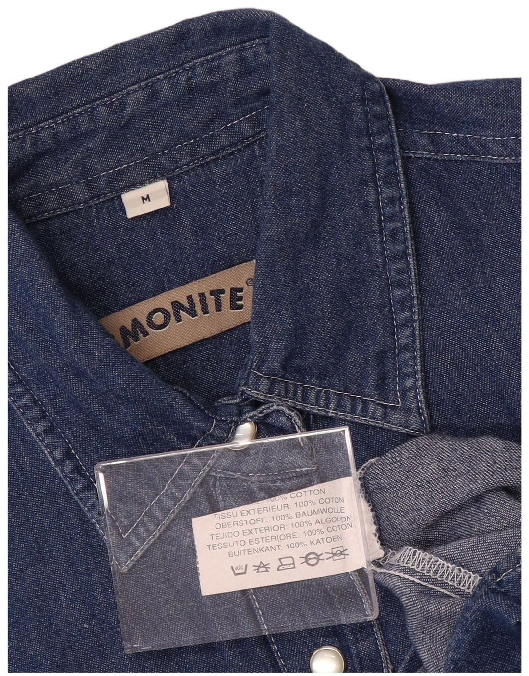 EMONITE Womens Sleeveless Denim Shirt UK 14 Medium Blue Cotton
