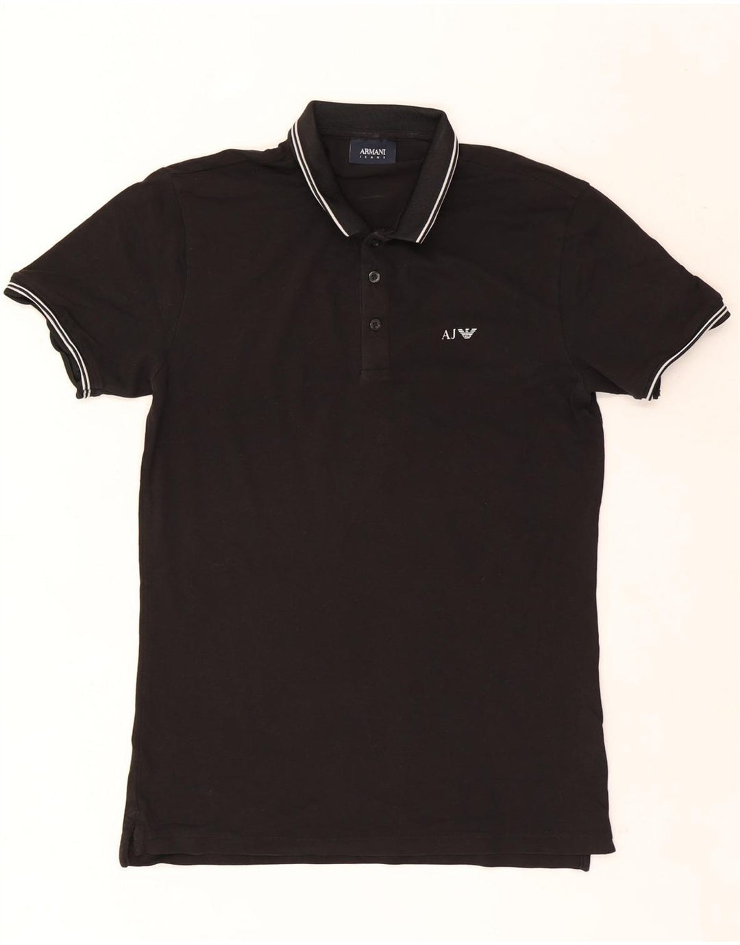Męska koszulka polo Armani Jeans, bawełniana, w średnie czarne paski