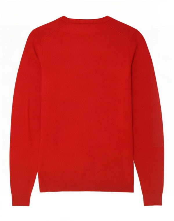 Męski sweter Zara z dekoltem w kształcie litery V, XL, czerwona wiskoza