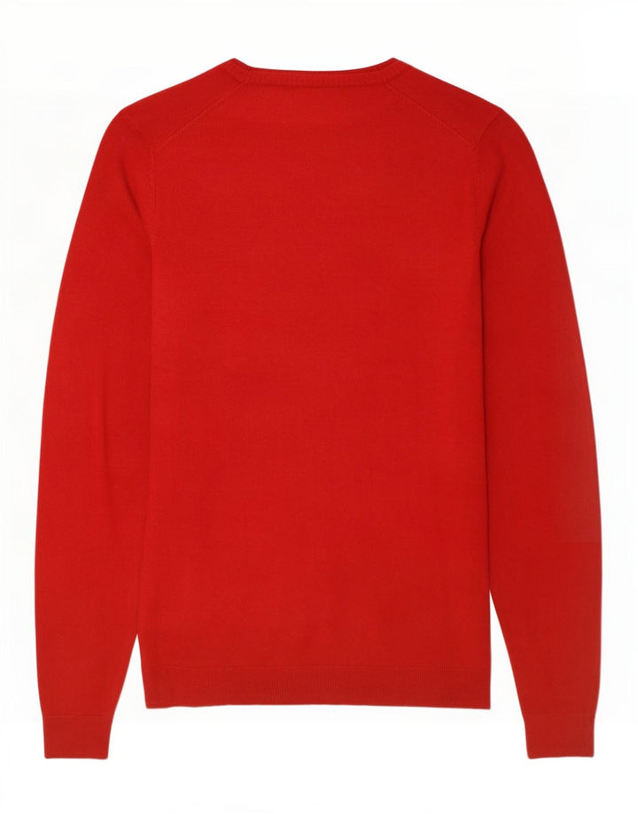 Męski sweter Zara z dekoltem w kształcie litery V, XL, czerwona wiskoza