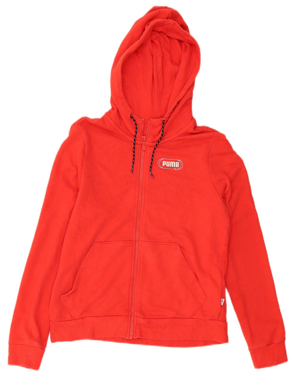 Damski sweter Puma z kapturem i zamkiem błyskawicznym, UK 12, średni czerwony, bawełniany