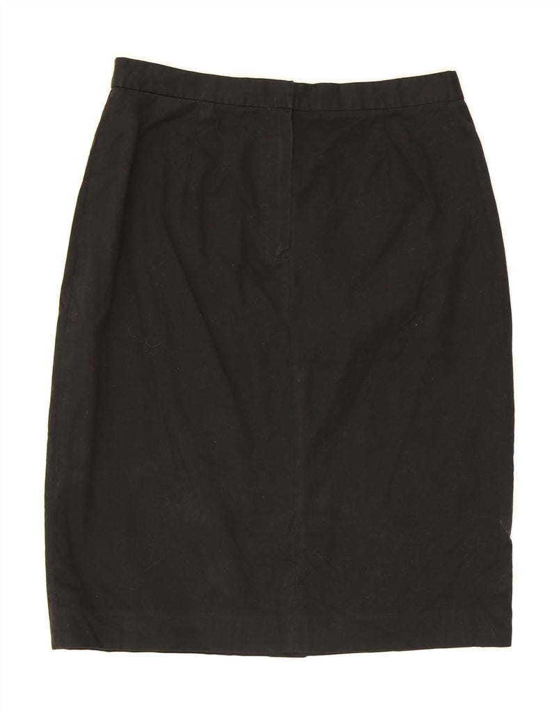 RALPH LAUREN Womens High Waist Pencil Skirt US 12 Large W30  Black Cotton Vintage Ralph Lauren and Second-Hand Ralph Lauren from Messina Hembry 