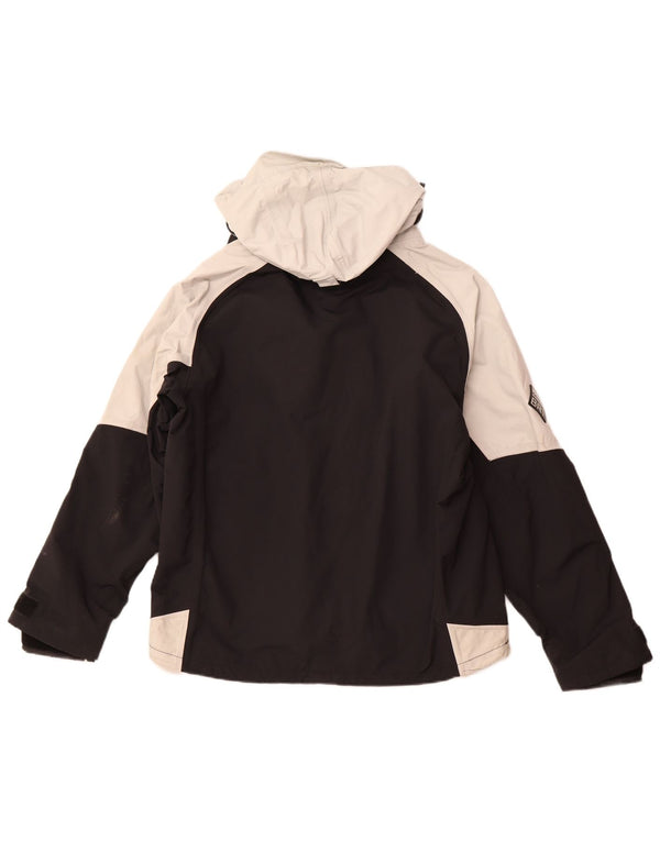 Męska kurtka przeciwdeszczowa z kapturem Musto UK 40, duża, czarna, z blokami kolorów, poliamid