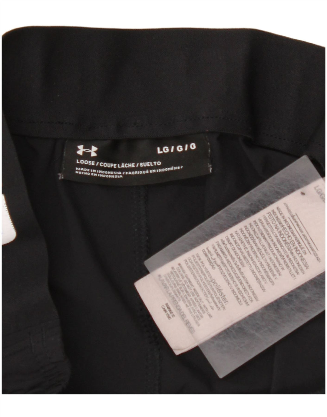 Męskie spodenki sportowe UNDER ARMOUR z grafiką, duże, czarne, poliestrowe