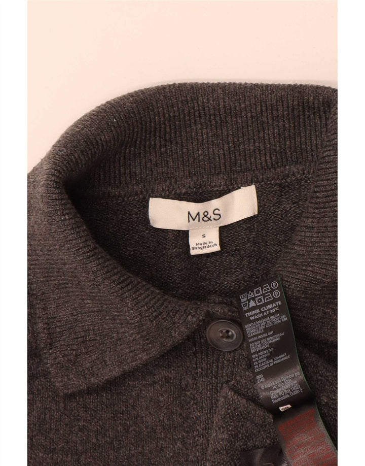 Marks & Spencer Damski sweter rozpinany UK 10, mały, szary poliester