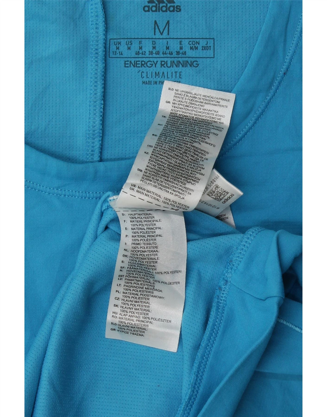 Damska koszulka ADIDAS Climalite z długim rękawem, UK 12/14, średni niebieski, blok kolorów