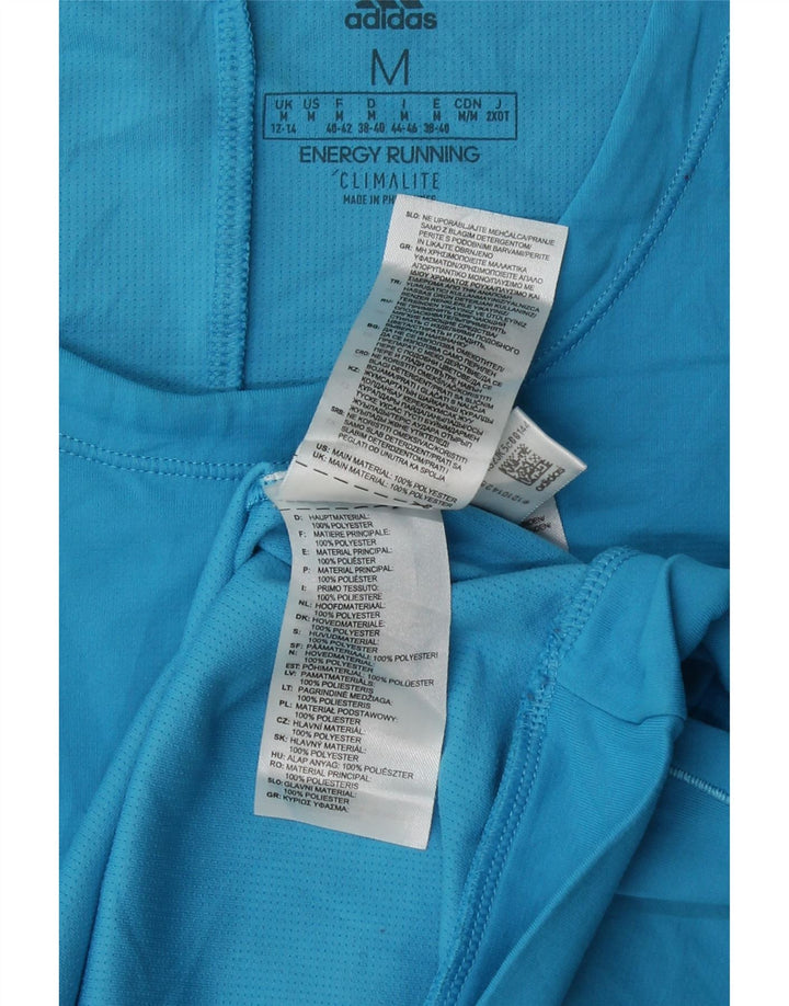 Damska koszulka ADIDAS Climalite z długim rękawem, UK 12/14, średni niebieski, blok kolorów