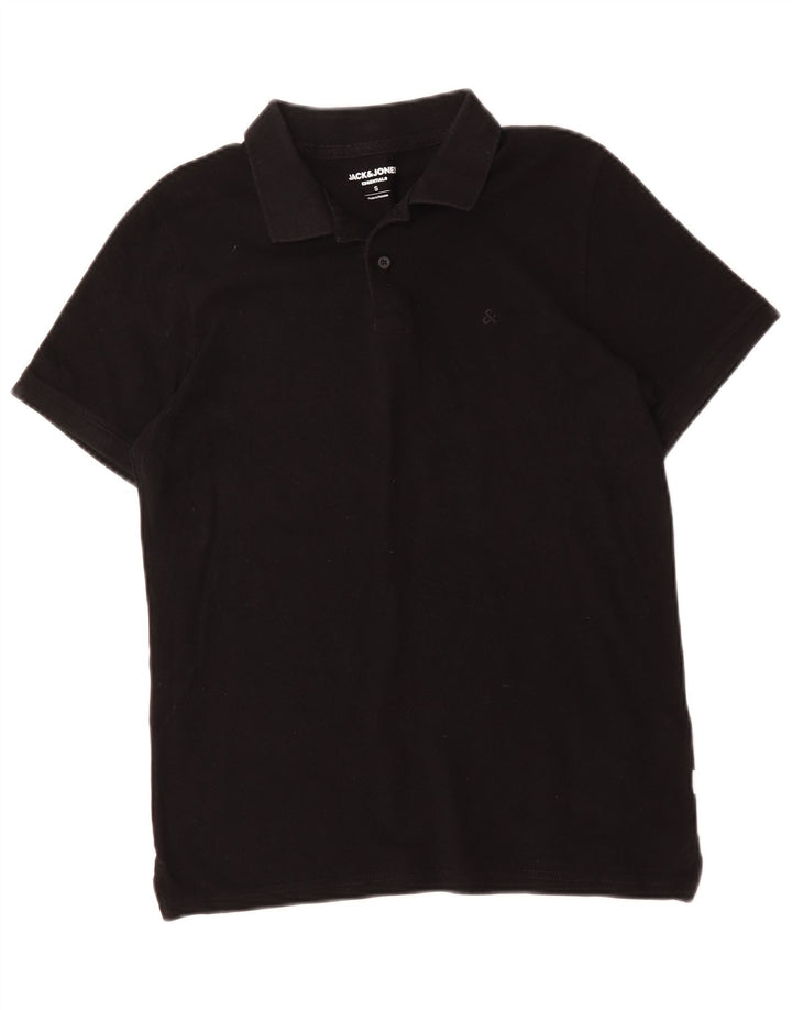 Męska koszulka polo Jack & Jones, mała, czarna, bawełniana