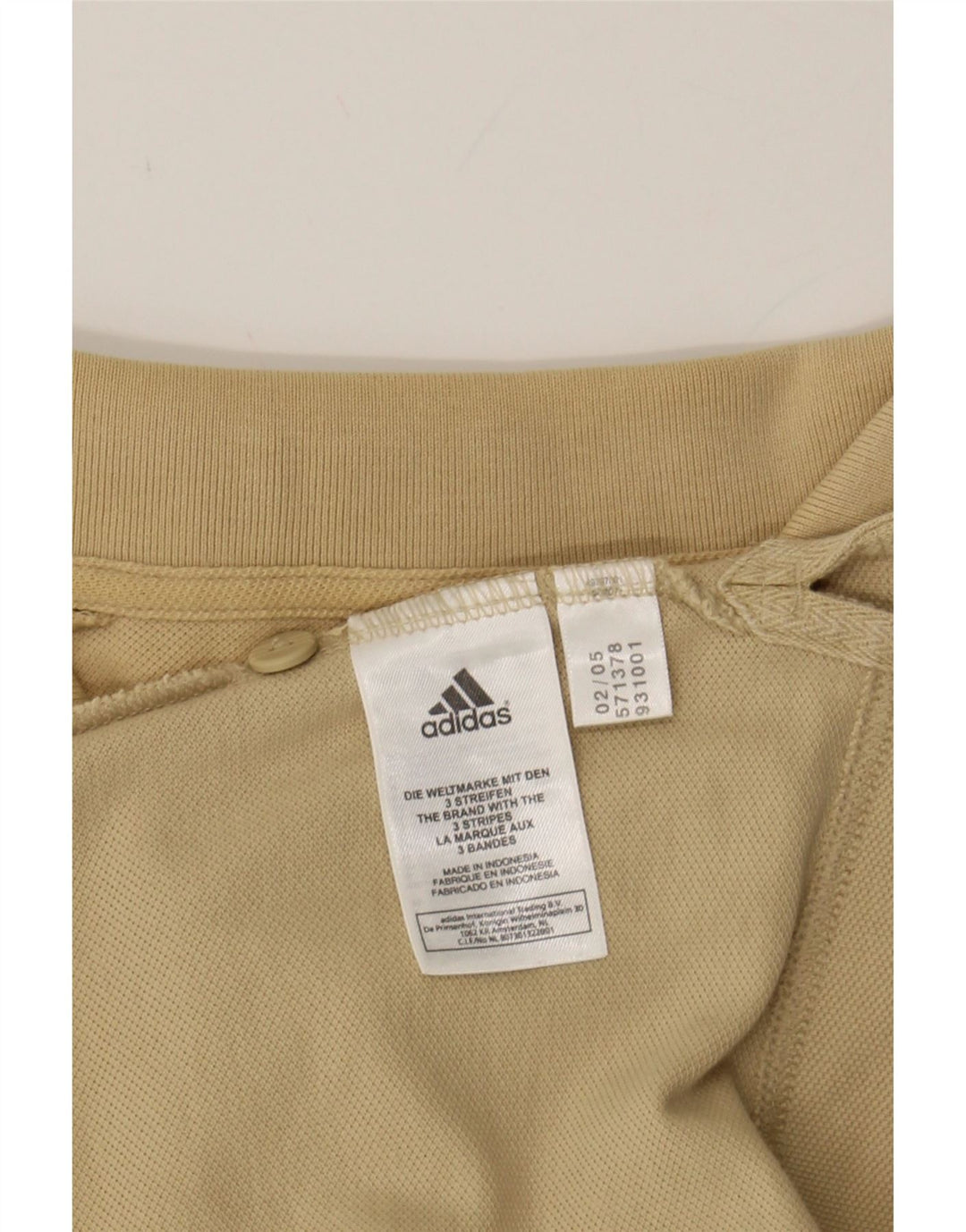 ADIDAS Mens Polo Shirt XL Beige Cotton Vintage Adidas and Second-Hand Adidas from Messina Hembry 