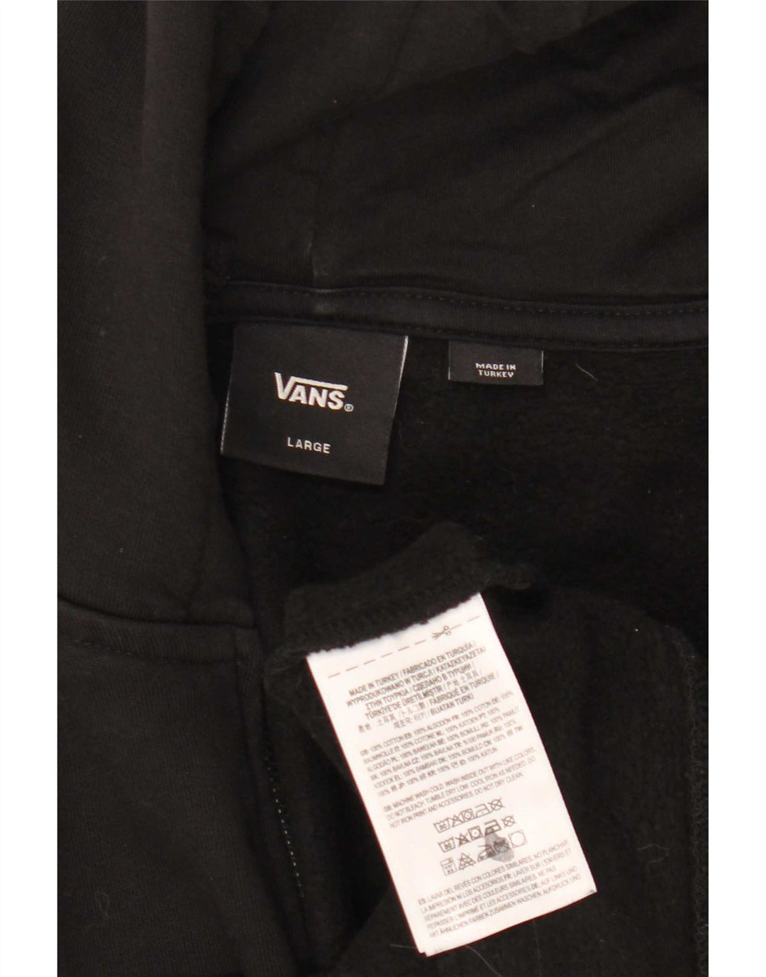 Męski sweter Vans z grafiką i zamkiem błyskawicznym, duży, czarny, bawełniany