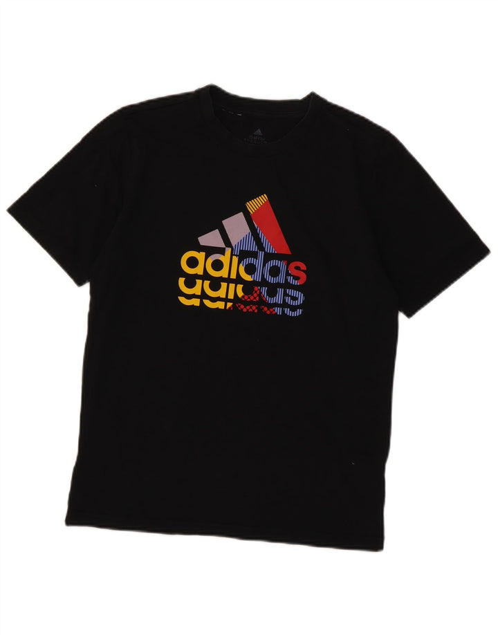Chłopięca koszulka z grafiką Adidas Top 13-14 lat Czarna