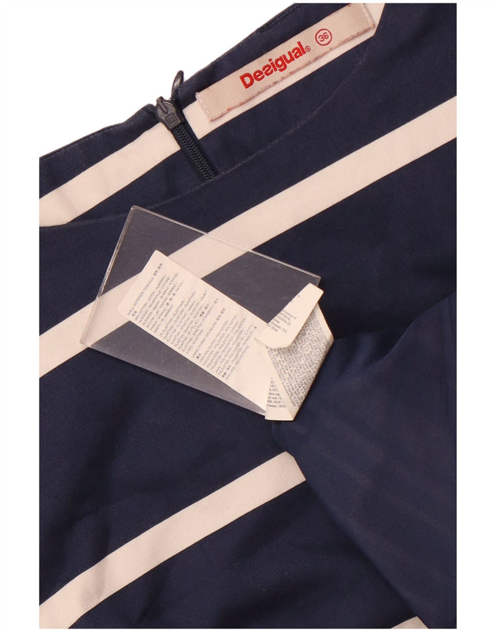 Damska sukienka płaszczowa bez rękawów Desigual EU 36 w małe granatowe paski