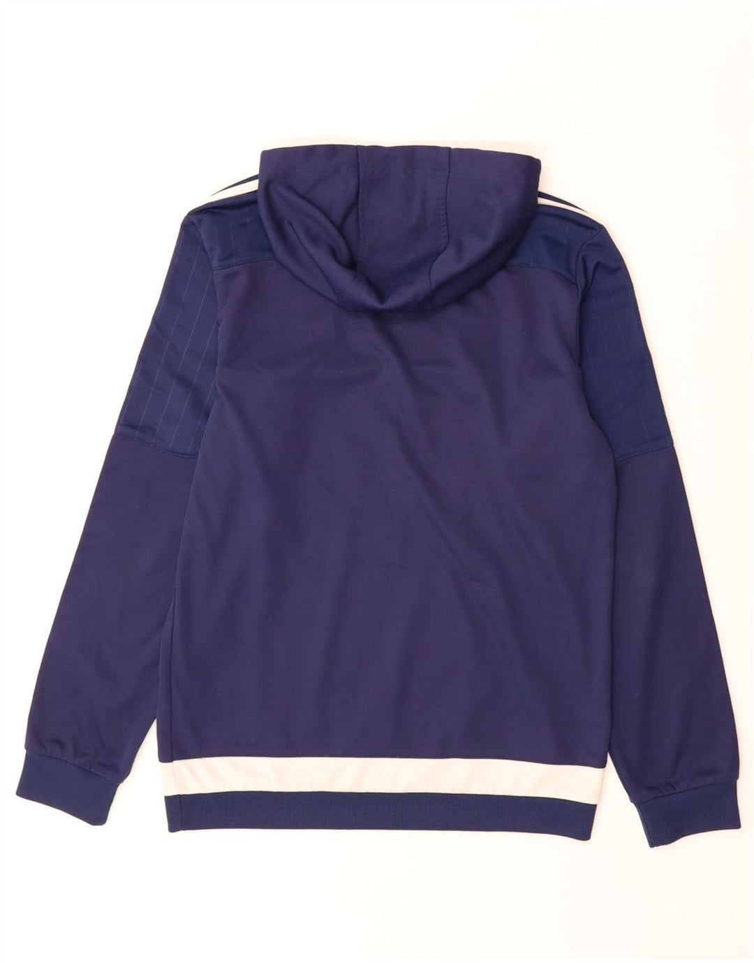 Adidas Męska bluza z kapturem, mała, granatowa, z blokami kolorów, poliestrowa