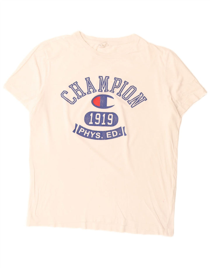 Męski T-shirt Champion z grafiką, średni biały