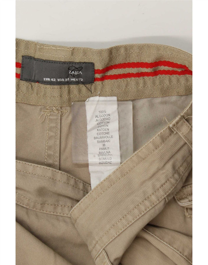 Męskie spodenki cargo Zara EU 42 Large W32 beżowa bawełna
