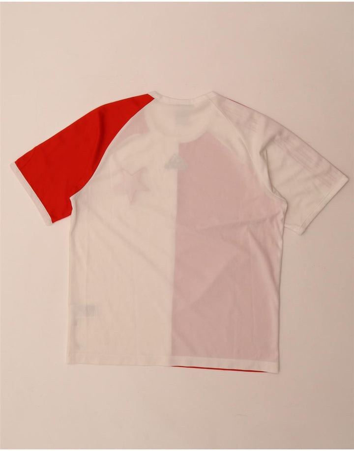 Męska koszulka Adidas Climalite z grafiką Top, średni czerwony poliester z blokami kolorów
