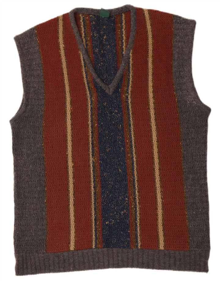 Vintage męski podkoszulek bez rękawów IT 54 XL w wielokolorowe paski