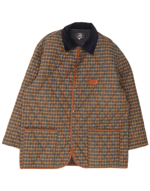 Męska pikowana kurtka Derby Saddlery UK 42 XL, wielokolorowy poliester w kratę