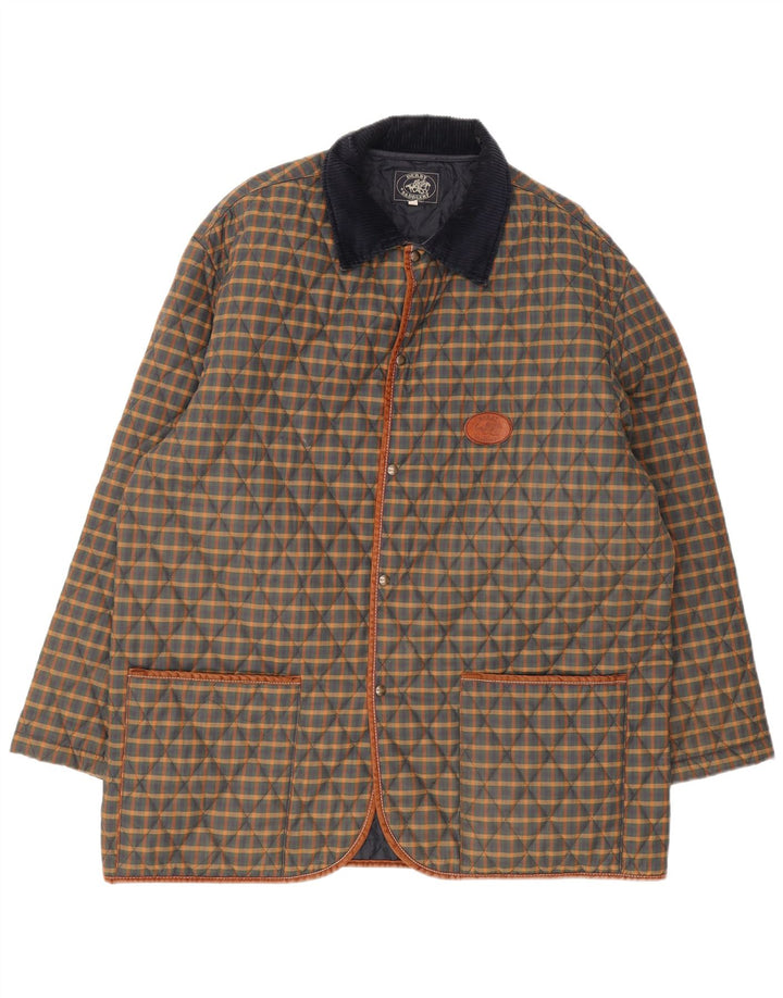 Męska pikowana kurtka Derby Saddlery UK 42 XL, wielokolorowy poliester w kratę