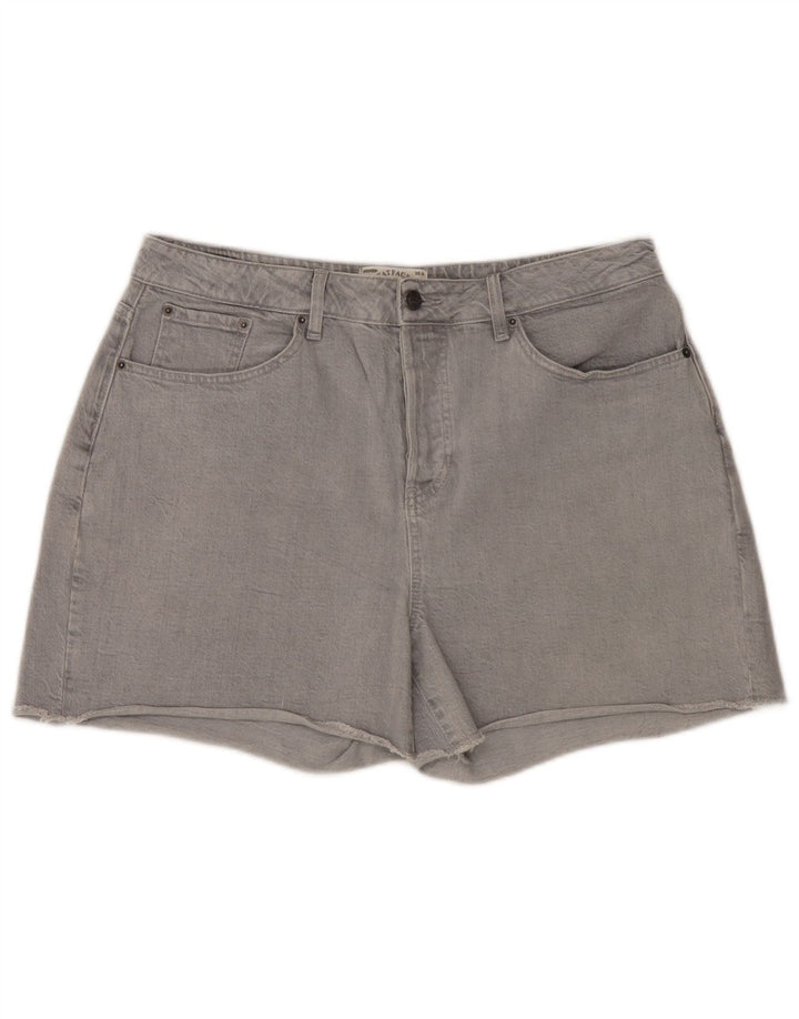 Damskie spodenki jeansowe Fat Face UK 16 Large W36 Szara bawełna