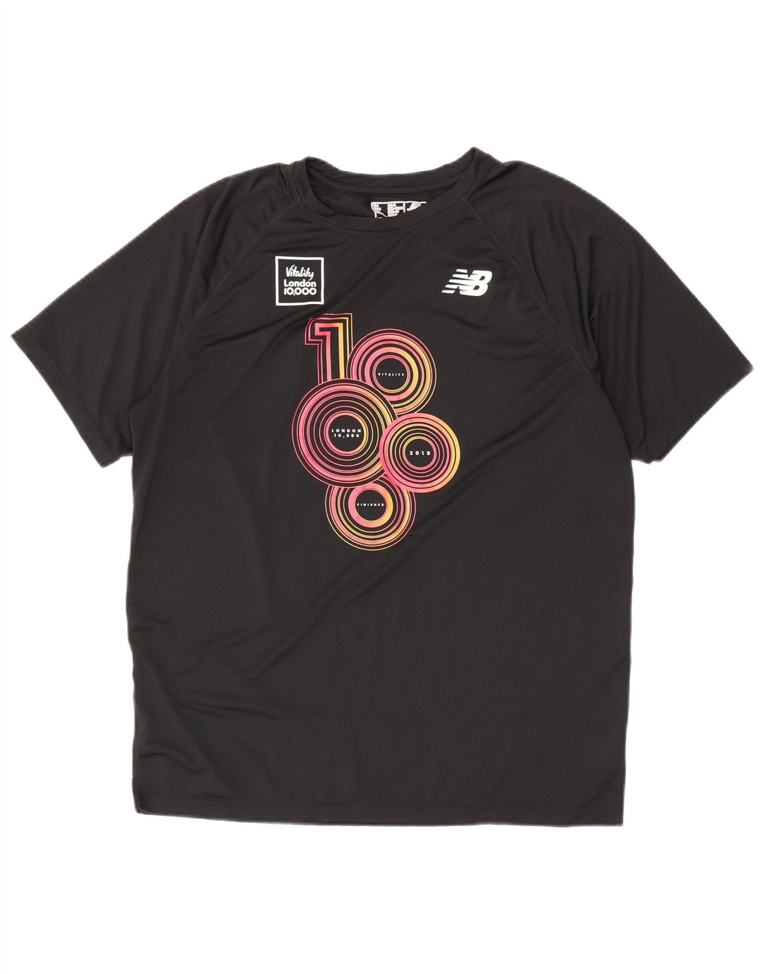 Męski T-shirt z grafiką New Balance, duży, czarny poliester