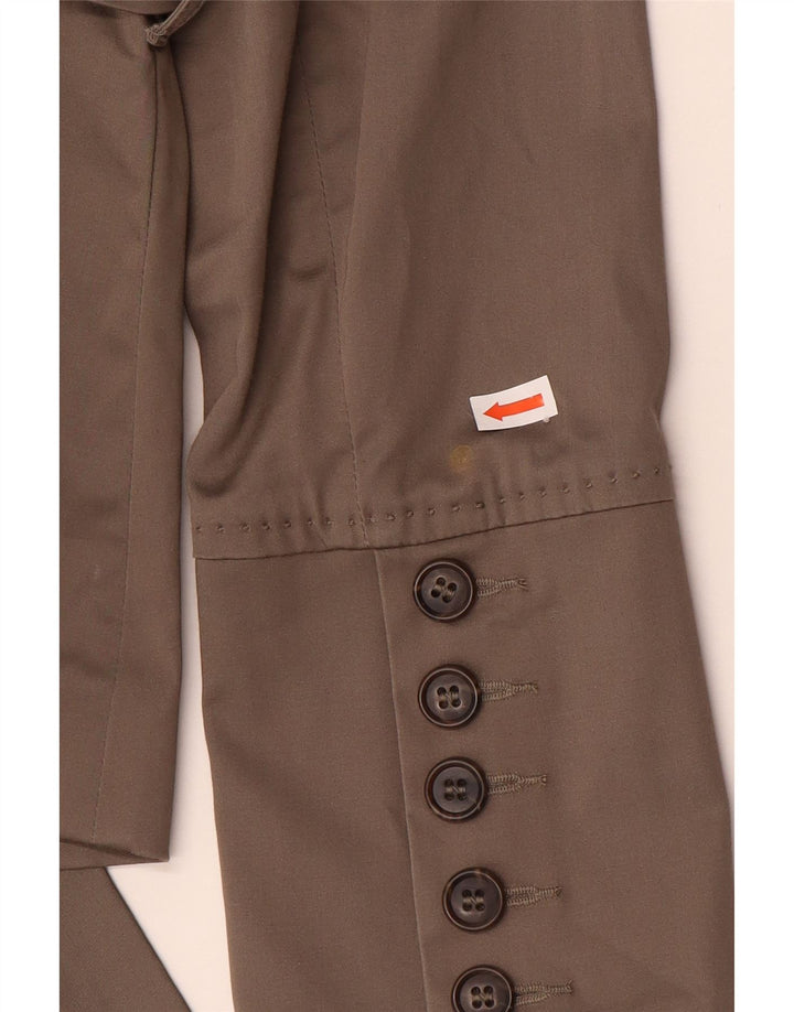 Armani Jeans Damska marynarka zapinana na 3 guziki EU 44 XL, brązowa bawełna