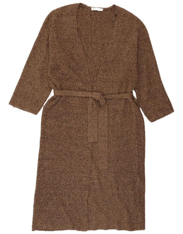 Damski sweter typu oversize z długim rękawem Zara UK 14 Średni brązowy nakrapiany