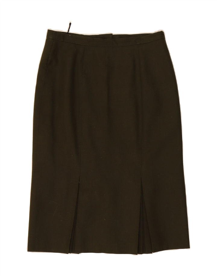VINTAGE Womens Straight Skirt UK 14 Large W32 Green Polyester Vintage Vintage and Second-Hand Vintage from Messina Hembry 