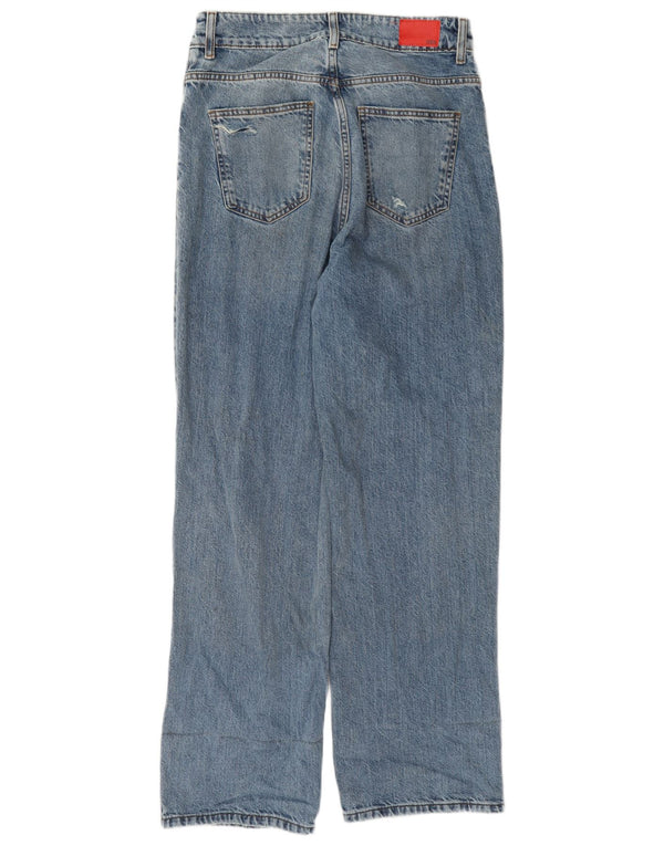 Damskie jeansy Zara z wysokim stanem, proste, w trudnej sytuacji, EU 40, średnie, W30, L31, niebieskie