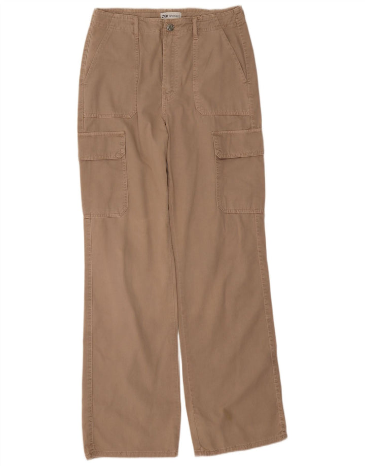 Spodnie damskie Zara Straight Cargo EU 38 Small W28 L33 Beżowe