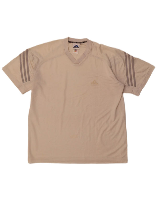 T-shirt męski ADIDAS Top UK 42/44, duży, beżowy poliester
