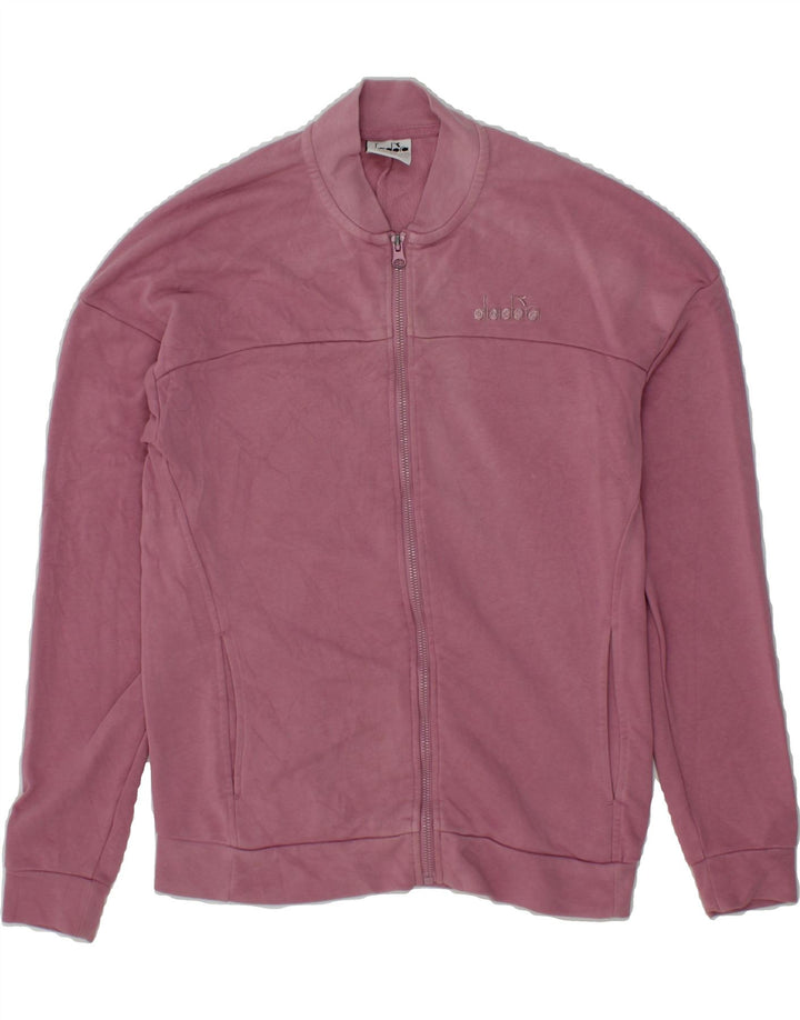 DIADORA Womens Oversized Tracksuit Top Jacket UK 6 XS Pink Vintage Diadora and Second-Hand Diadora from Messina Hembry 