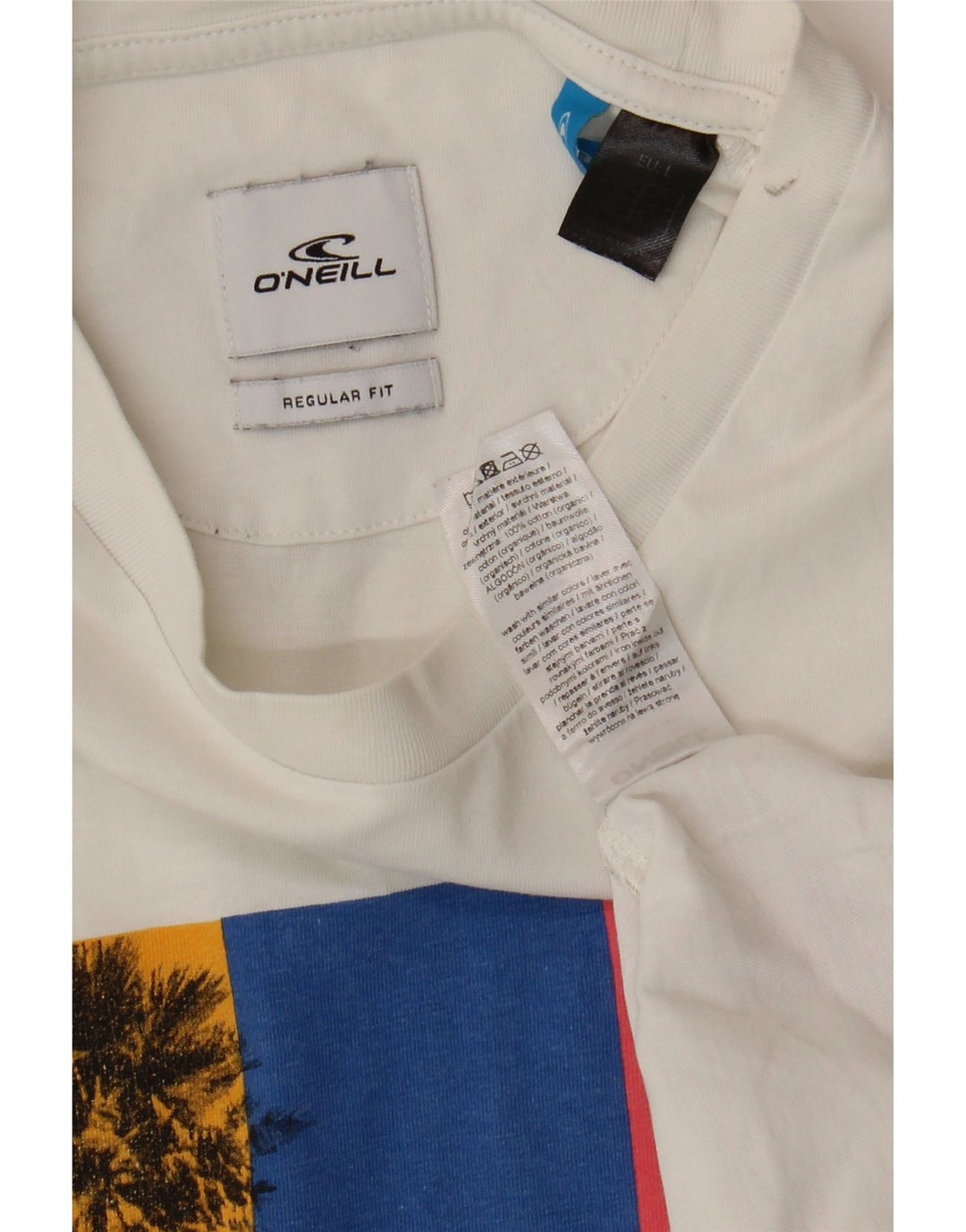 Męski T-shirt z grafiką O'Neill o regularnym kroju, duży, biały, bawełniany