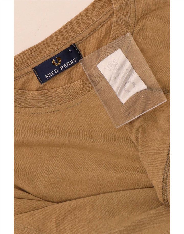 T-shirt męski Fred Perry Top, mały, beżowy, bawełniany