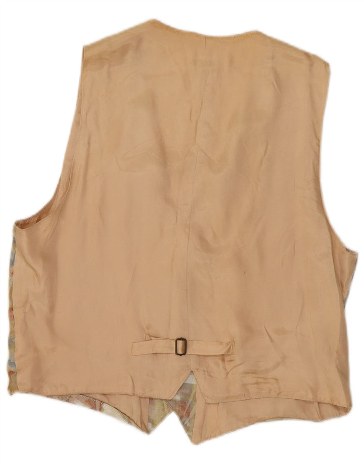 Kamizelka damska Vintage UK 18 XL Beżowy geometryczny poliester