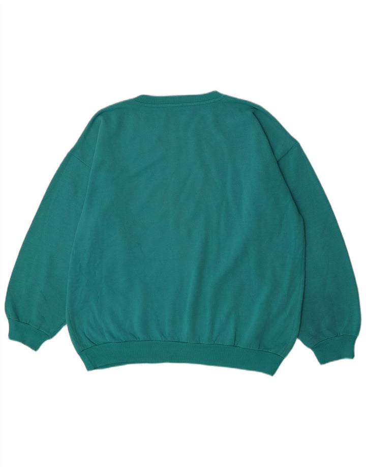 Sweter męski w stylu vintage, duży, turkusowy